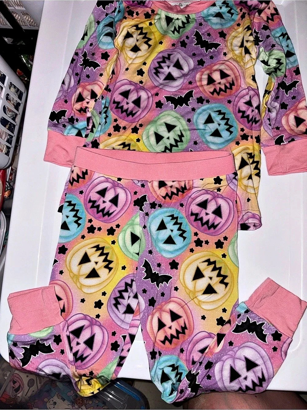 Neon Pumpkin bamboo Pajama Set 12-18M